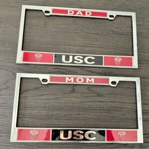 USC Dad and Mom License Plate Frames - Red and Black